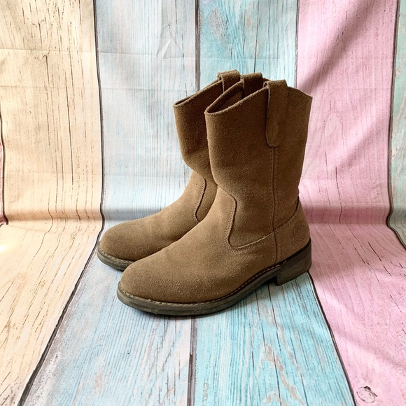Women's Tan Suede Western Boots - Picture 1 of 15
